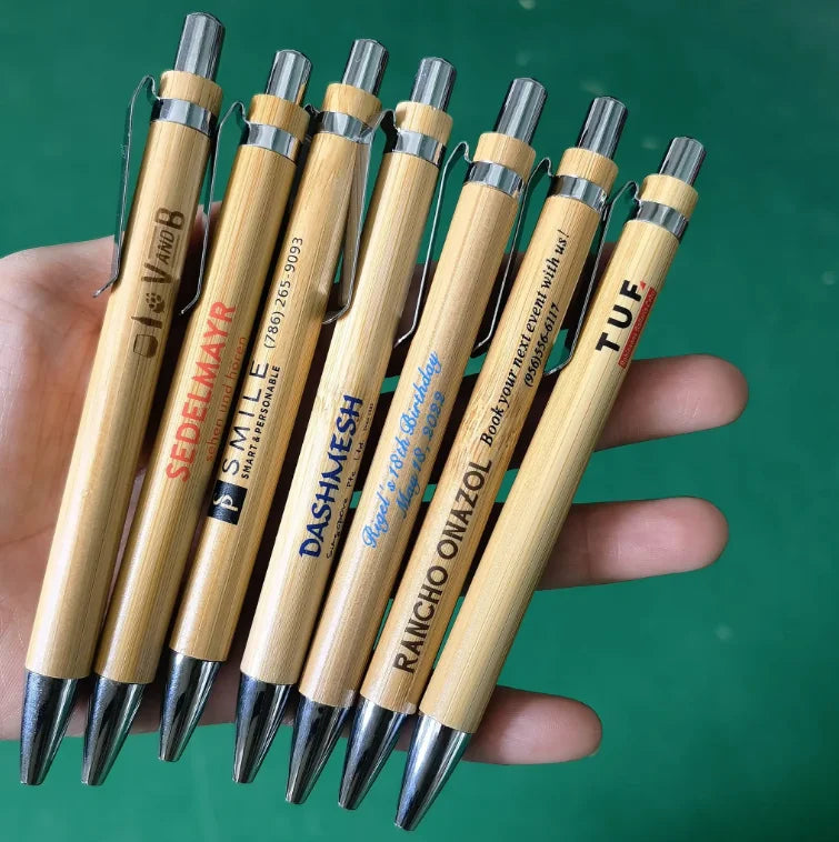 IDO-EMO High Quality Custom logo Promotional Gift Eco Pen Low Price Promotion Bamboo Wood Ballpoint Pens