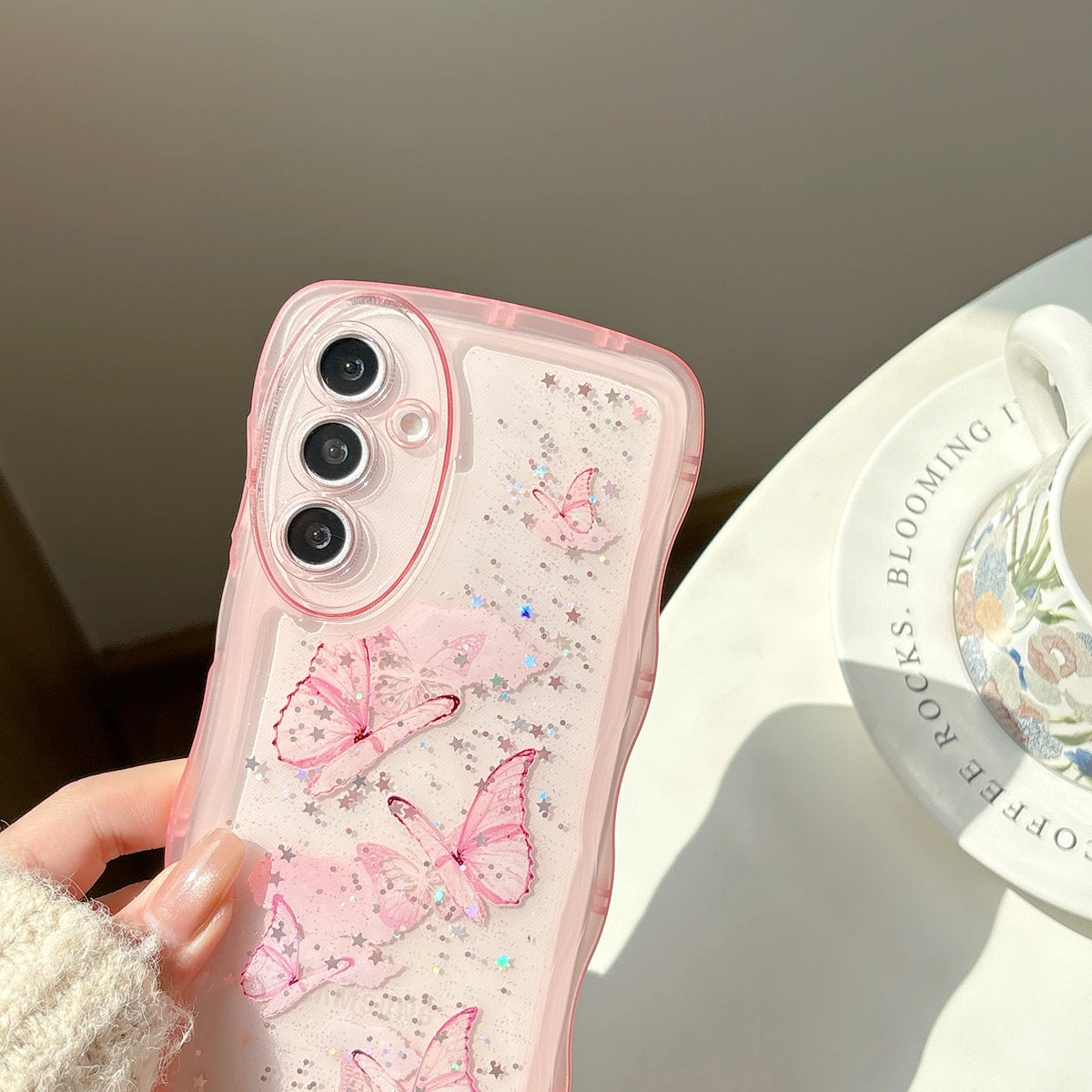Glitter Stars Butterfly Clear High Quality Shockproof Phone Case for for A56 A36 A26 A16 A06 A05 A15 A25 A55 5G Soft TPU