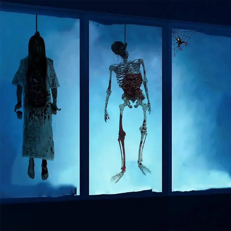 Halloween Suspending Corpse Ghost Monster Ghost Shadow Window Sticker Spooky Glass Helloween Party Decor Electrostatic Sticker