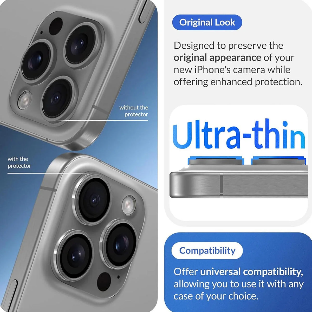 9pcs Transparent, Phone Lens Protective Film, Suitable for iPhone 17 Pro Max/16/15/14/13/12/11, Fully Covered, Scratch-Resistan
