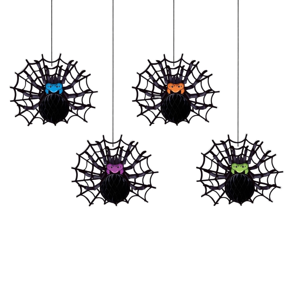 Halloween Bat Spider Honeycomb Hanging Ornament for Party Ceiling Helloween Home String Flags and Garland Decor