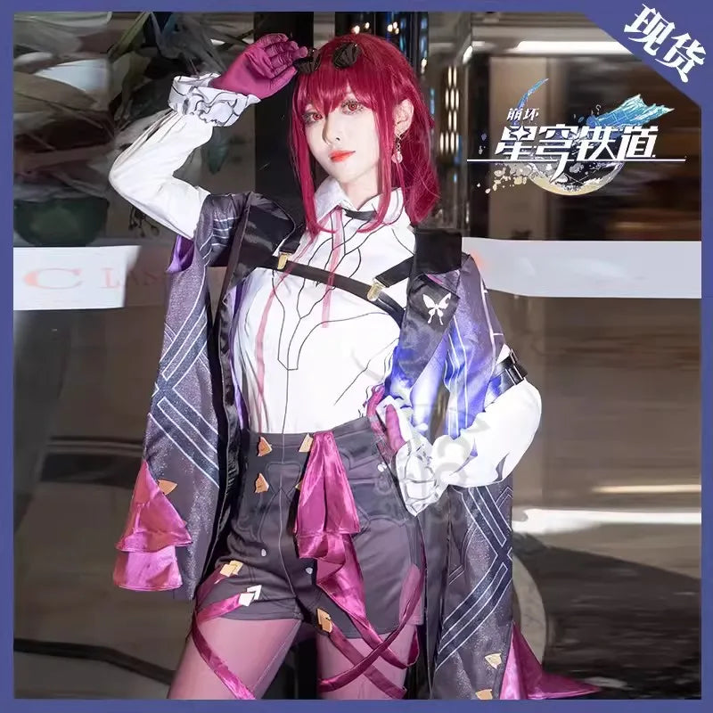 Honkai Star Rail Cosplay Costume Honkai Kafka Cosplay Costume Helloween Party Suit with Wig Kafka Outfit Uniform