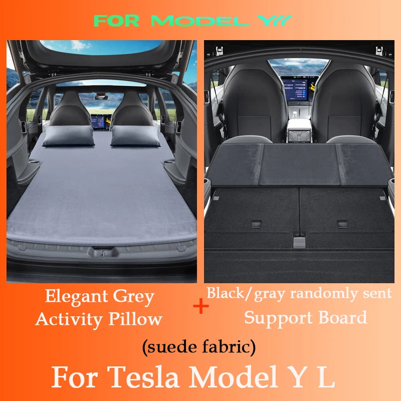 For Tesla Model YL Launch2026 Inflatable Air Mattress Outdoor Camping Inflatable Special Suede Fabric Car Travel Bed Accessories